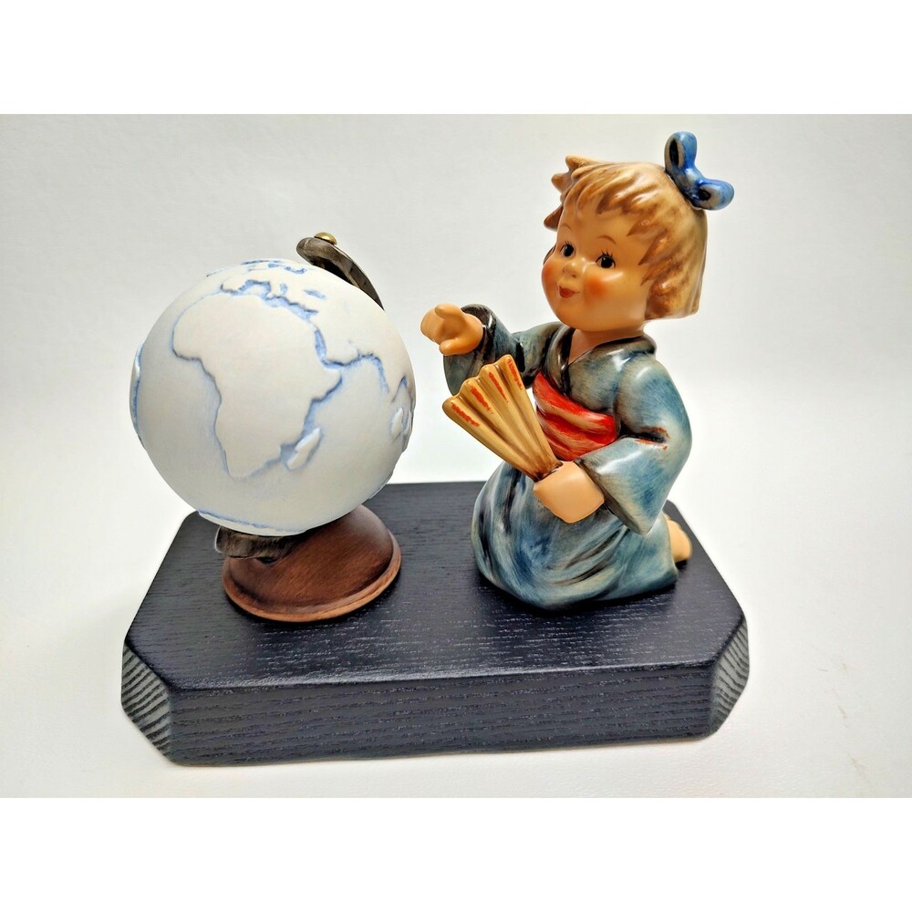 Vintage 3 pc set Hummel Goebel Asian Wanderer Globe on Base First Issue 4" Tall